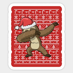 Dabbing Sloth Ugly Christmas Sweater Sticker